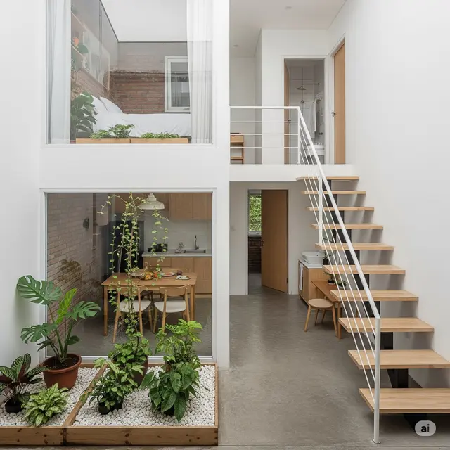 Rumah Tipe 36 dengan Taman Kecil di Dalam (Indoor Garden)