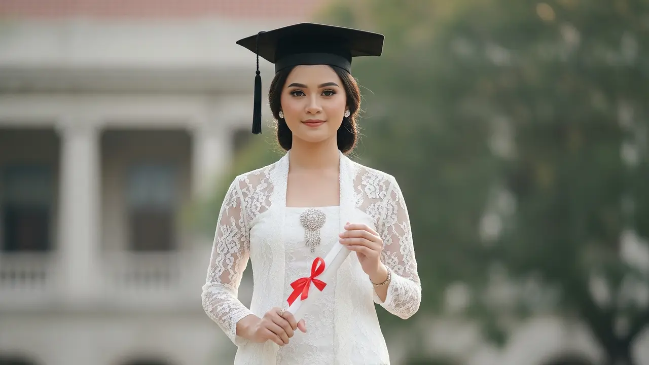 9 Model Kebaya Batik Kombinasi Brokat untuk Wisuda, Pilihan Elegan dan Modern