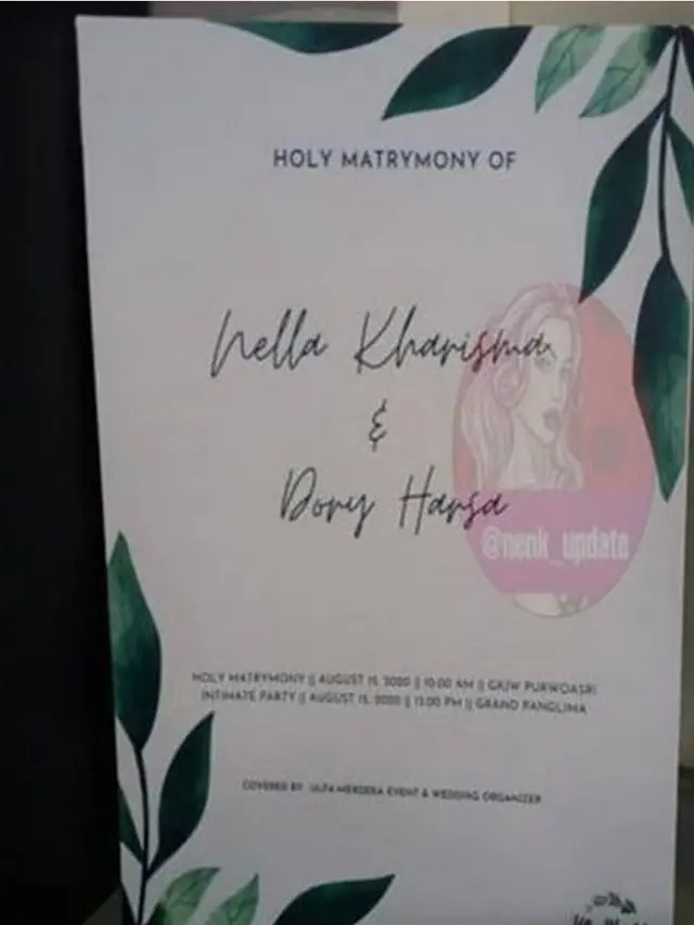 Undangan Pemberkatan Pernikahan Nella Kharisma