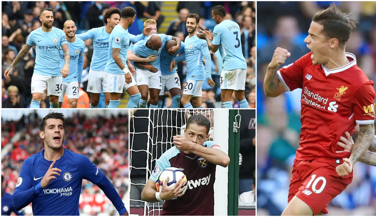 Berikut ini tujuh selebrasi terbaik yang menghiasi laga Premier League 2017/2018 Pekan ke-5. Mulai dari selebrasi Alvaro Morata, Philipe Coutinho hingga para Pemain Manchester City. (Kolase Foto-foto dari AFP)