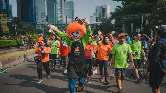 AppleBoy, Maskot Imut dari HappyFresh Meriahkan Car Free Day Jakarta