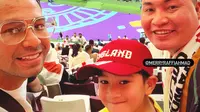 Dukung Inggris di Piala Dunia 2022, Ekspresi Rafathar Happy to The Max Saat Tim Jagoannya Cetak Gol Lawan Iran. (instagram.com/raffinagita1717)