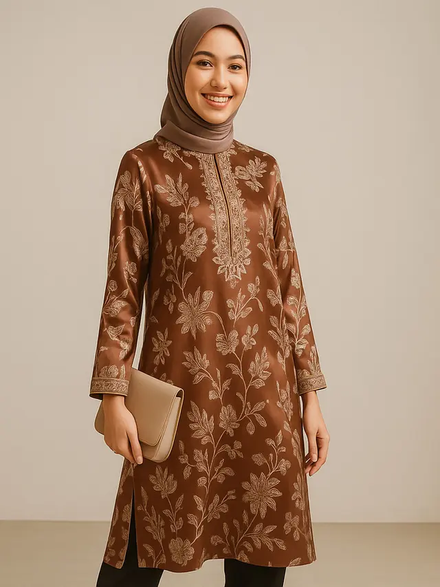 Model Tunik Batik Belah Samping yang Lagi Tren di 2025/Ilustrasi AI