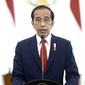 Presiden Indonesia Joko Widodo atau Jokowi menyampaikan pidato secara virtual di Sidang Majelis Umum PBB, Rabu (22/9/2021). "Harapan besar masyarakat dunia harus kita jawab dengan langkah nyata, dengan hasil yang jelas," jelas Jokowi. (UN Web TV via AP)