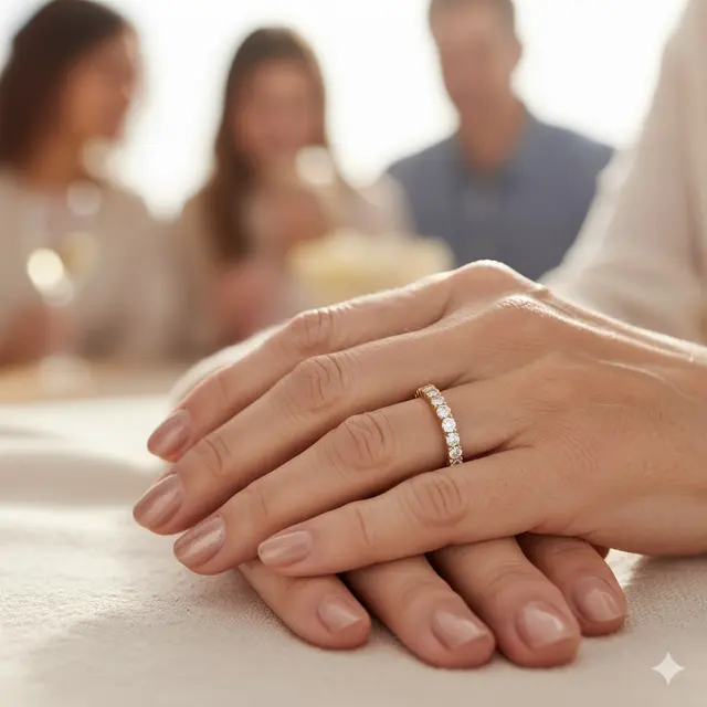 Cincin Emas Model Eternity Band Berkelas