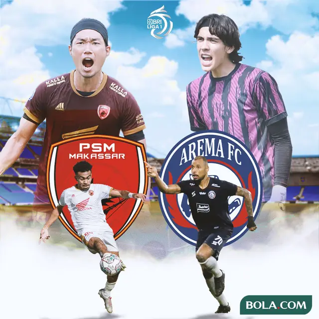 BRI Liga 1 - Duel Antarlini - PSM Makassar Vs Arema FC