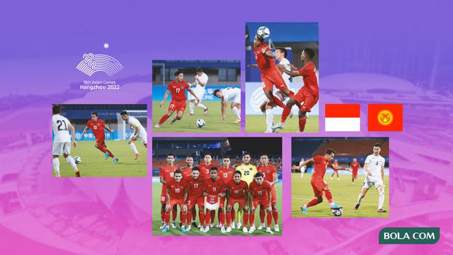 Kolase - Pertandingan Timnas Indonesia U-24 Vs Kirgistan di Asian Games 2022