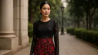 7 Model Dress Batik Brokat Warna Merah dan Hitam, Elegan Cocok untuk Acara Malam