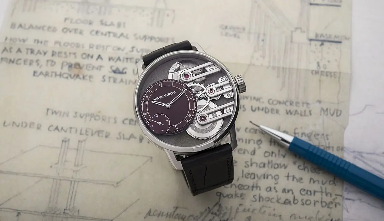 Memiliki prinsip berinovasi tanpa henti, koleksi jam tangan dari Armin Storm Gravity Equal Force  ini memiliki keunikan pada mekanisme declutch stop-work ke gerakan penggulungan otomatis untuk pertama kalinya dalam sejarah horologi. (dok/Armin Storm).