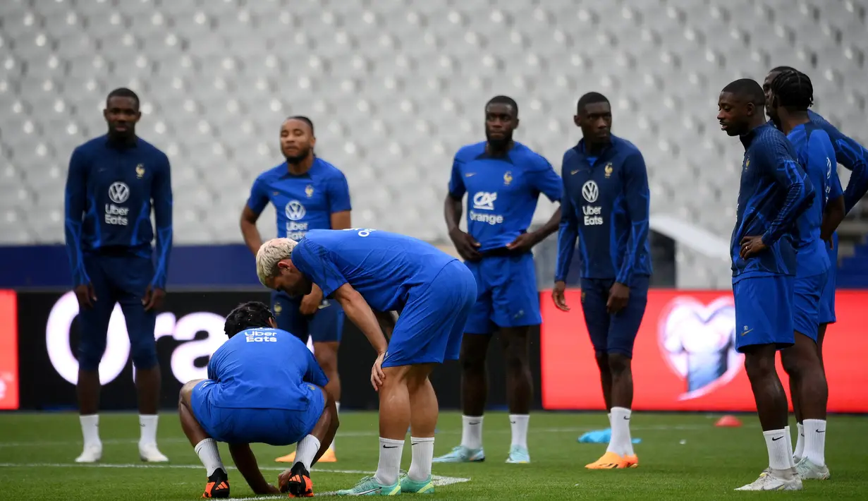 Laga melawan Yunani memastikan langkah Prancis selanjutnya dan memastikan satu tempat di EURO 2024 nanti. (AFP/Franck Fife)