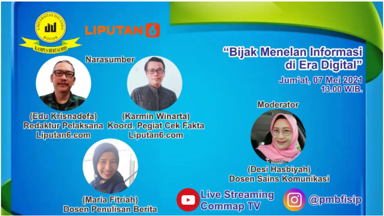 Perkembangan era digital harus disikapi dengan bijak agar kita tidak ikut berperan dalam menyebar hoaks