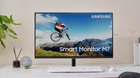 Tampilan Samsung Smart Monitor M7 yang baru saja diperkenalkan. (Foto: Samsung)