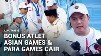 Presiden Prabowo mengundang atlet peraih medali di ajang Asian Games dan Asian Para Games 2026 ke Istana Negara, Jakarta. Mereka diberi bonus mulai dari Rp1,5 miliar hingga Rp3 miliar.
