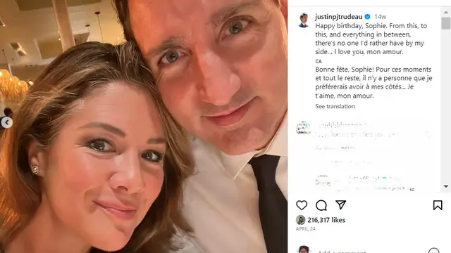 PM Kanada Justin Trudeau dan Sophie Gregoire. (Instagram/ justinpjtrudeau)