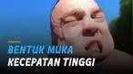 Ada-ada saja ketika seorang pria mencoba eksperimen berkendara dengan kecepatan tinggi membuat wajahnya menjadi elastis seperti karet.