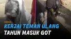 Aksi keterlaluan ditunjukkan oleh remaja ini ketika kerjai temannya yang ulang tahun hingga masuk got.