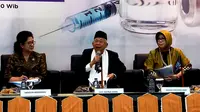 Ketua Umum MUI KH Ma'ruf Amin mengatakan imunisasi MR itu boleh, hindari bahaya campak dan rubella wajib. (Liputan6.com/Fitri Haryanti Harsono)