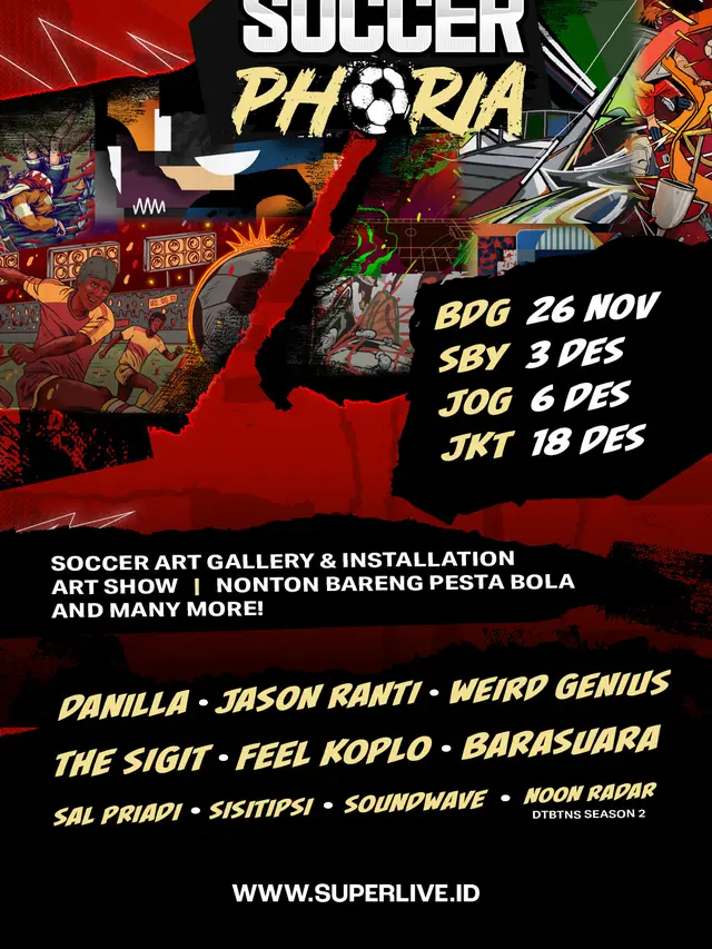 Supersoccer menggelar Soccerphoria sebuah event keren yang mengkolaborasikan antara seni, musik dan sepak bola