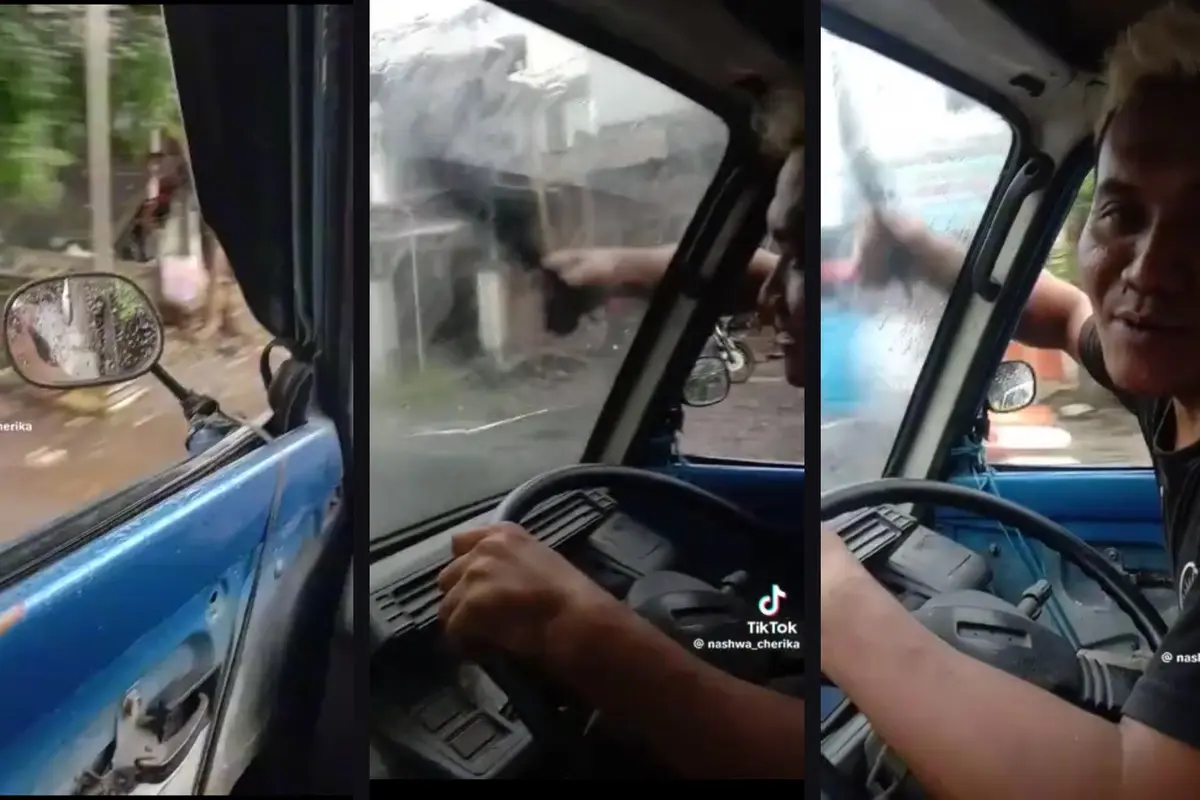 Pria Ini Gunakan Spion Motor Untuk Gantikan Spionnya yang Rusak