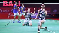 Marcus Fernaldi Gideon/Kevin Sanjaya Sukamuljo menuntaskan balas dendam plus mencetak hat-trick usai menaklukkan Takuro Hoki/Yugo Kobayashi dalam final ganda putra Turnamen Bulu Tangkis Indonesia Open 2021. Sebelumnya, The Minions takluk di final Indonesia Masters. (Dok. PBSI)