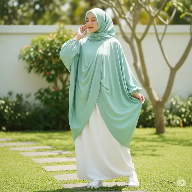 Model Gamis untuk Perut Besar. Foto: Gemini
