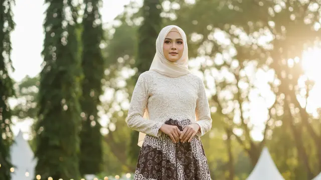 Gamis Batik Brokat Cocok Acara Outdoor