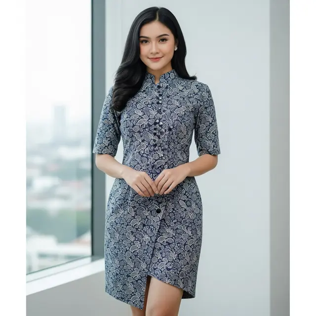 Dress Asimetris Kerah Shanghai