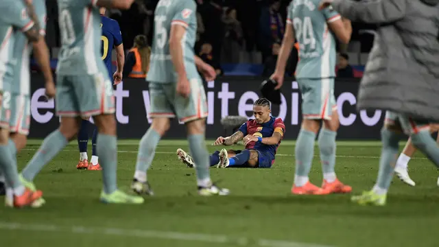 Perayaan gol Atletico Madrid saat kalahkan Barcelona