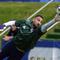 Kiper Italia Gianluigi Donnarumma beraksi saat sesi Latihan publik tim nasional sepak bola Italia di Iserlohn, Jerman, Selasa, 11 Juni 2024. (Bernd Thissen/dpa via AP)