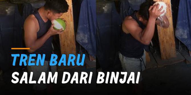 VIDEO: Viral Aksi Pria Kupas Kelapa Pakai Gigi, Setelah Sebelumnya Ramai Salam dari Binjai