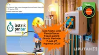 Cek Fakta: Tidak Benar Link Pendaftaran Token Listrik Gratis periode 7 Juli-27 Agustus 2025