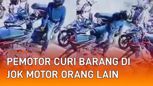 Rekaman CCTV memperlihatkan seorang pria pemotor lakukan tindak kriminal.