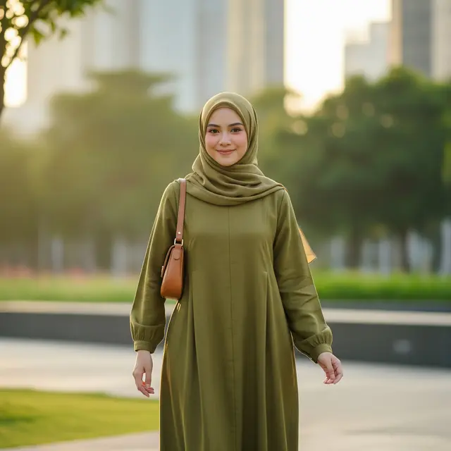 9 Inspirasi Model Abaya Gamis Polos Tapi Tetap Anggun, Elegan dan Berkelas