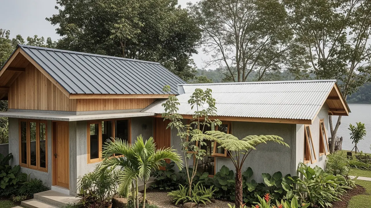 Gambar Rumah Minimalis Atap Asbes Kombinasi Seng