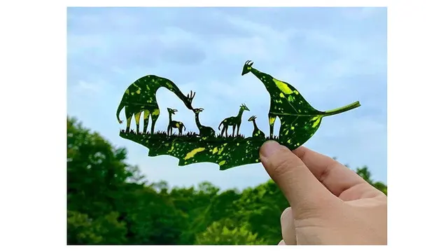 Unik, 7 Karya Seni Ukiran Daun Ini Detailnya Mengagumkan