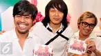 Grup band Gigi, beranggotakan Arman Maulana (vokal), Thomas (bass) dan Hendi (drum) tanpa Dewa Budjana sang gitaris, launching album religi berjudul Mohon Ampun di kawasan Kemang, Jakarta, 10 Juni 2015. (Liputan6.com/Faisal R Syam)