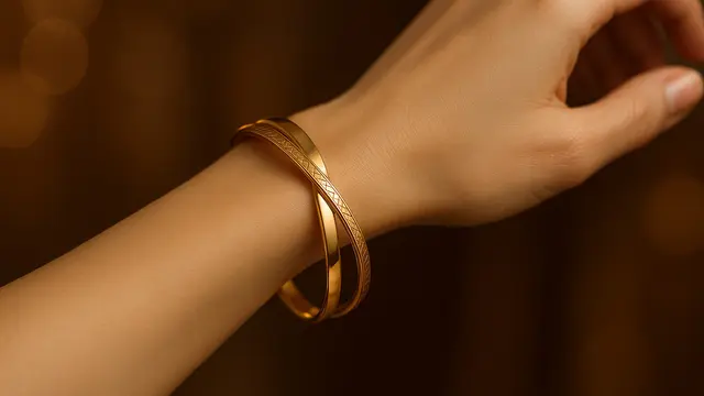 Model Gelang Emas Crossover Elegan