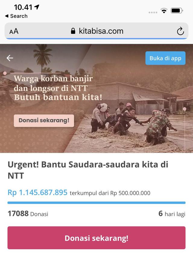 Rachel Vennya kemudian mengumumkan hasil donasi yang terkumpul untuk membantu korban banjir dan longsor di NTT (https://twitter.com/rachelvennya23/status/1379278220747366400)