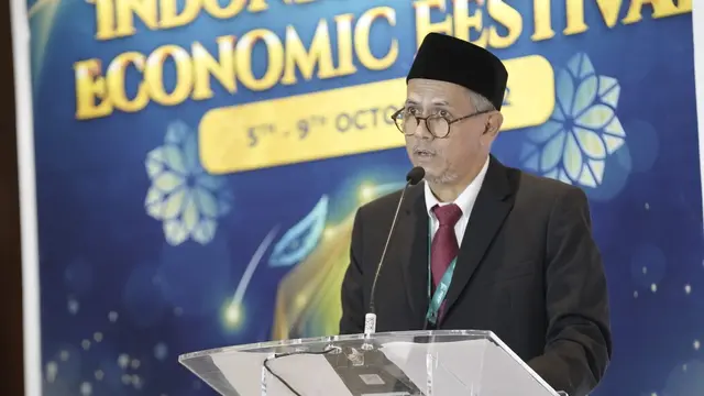 Kepala Pelaksana BPKH Anggito Abimanyu pada Konferensi Haji Internasional ke-4 di Jakarta Convention Center. Istimewa