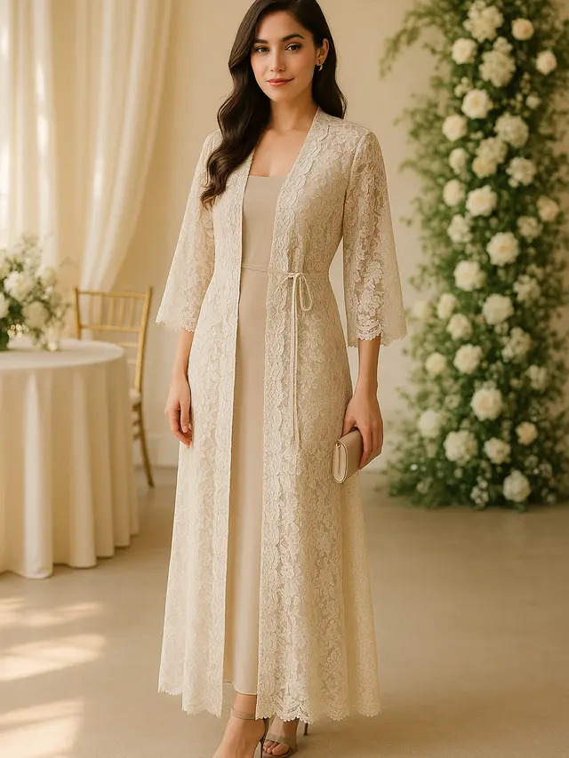 Model Cardigan Brokat Tali Samping untuk Kondangan