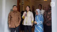 Puan menyatakan pria yang akrab di sapa JK itu memberikan masukan soal situasi ekonomi saat ini. Menurut dia, Kalla meminta agar pemerintah memperhatikan situasi ekonomi di tahun politik seperti ini. (Liputan6.com/Faizal Fanani)