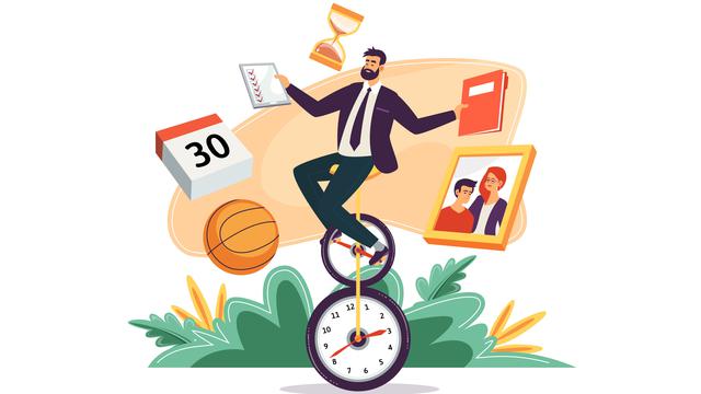 Ilustrasi kerja keras, bekerja, pegawai kantoran