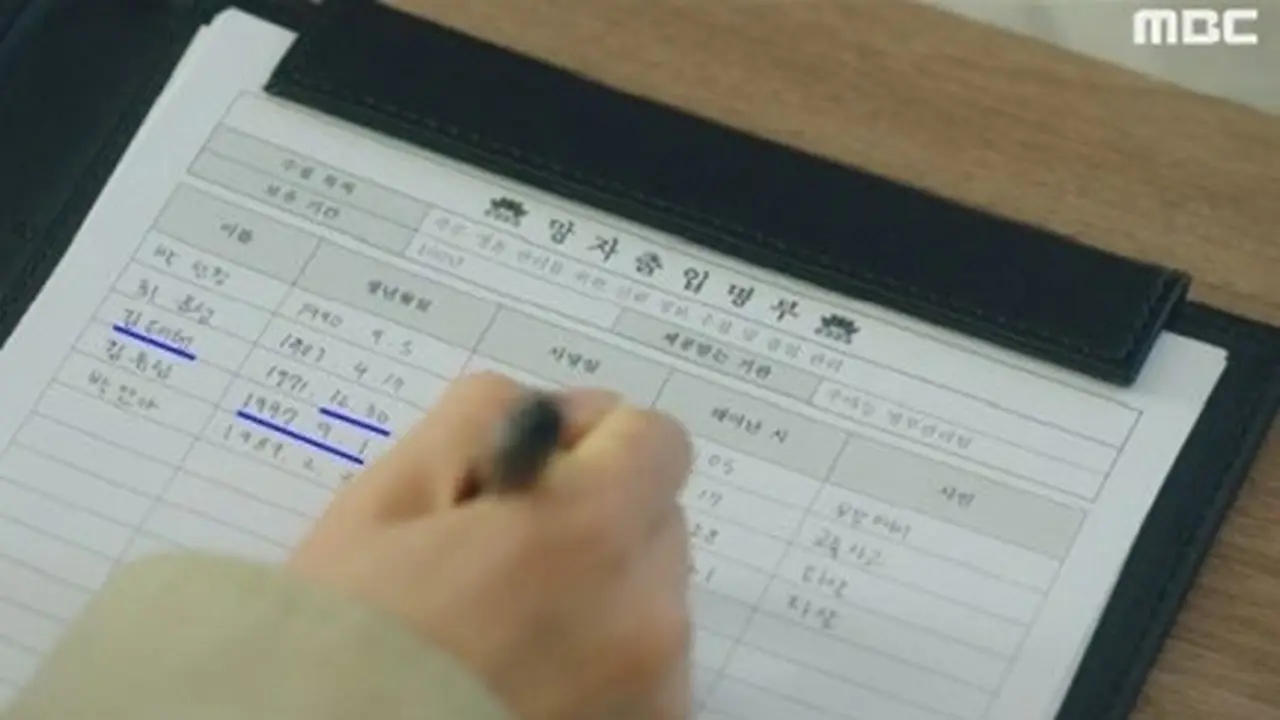 Tangkapan layar drakor MBC Tomorrow yang menampilkan data personel BTS. (Via Koreaboo)