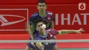 Beruntung, situasi ini mampu diatasi oleh Fajar Alfian/Muhammad Rian dengan meraih kemenangan. (Liputan6.com/Herman Zakharia)