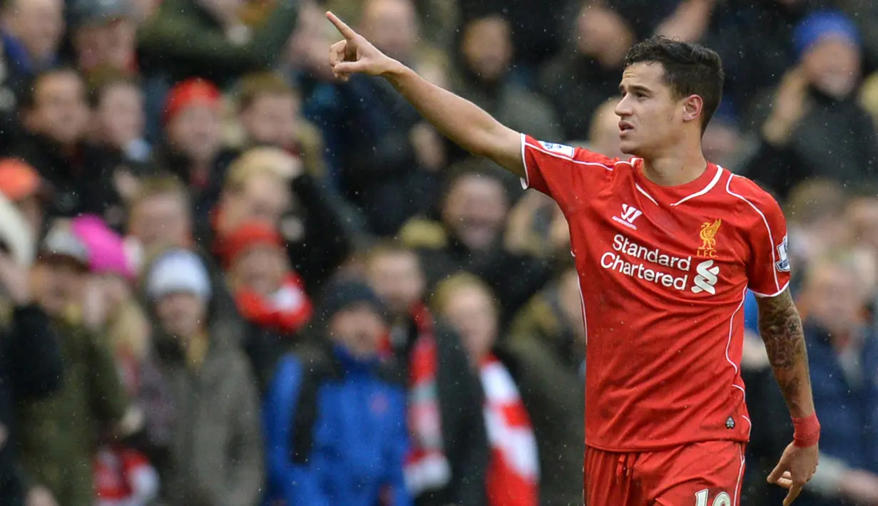 Philippe Coutinho menjadi pemain kedelapan yang mempererat hubungan Liverpool dan Barcelona dalam hal transfer. Bergabung pada periode 2013-2018 bersama Liverpool dengan torehan 41 gol. (AFP/Oli Scarff)