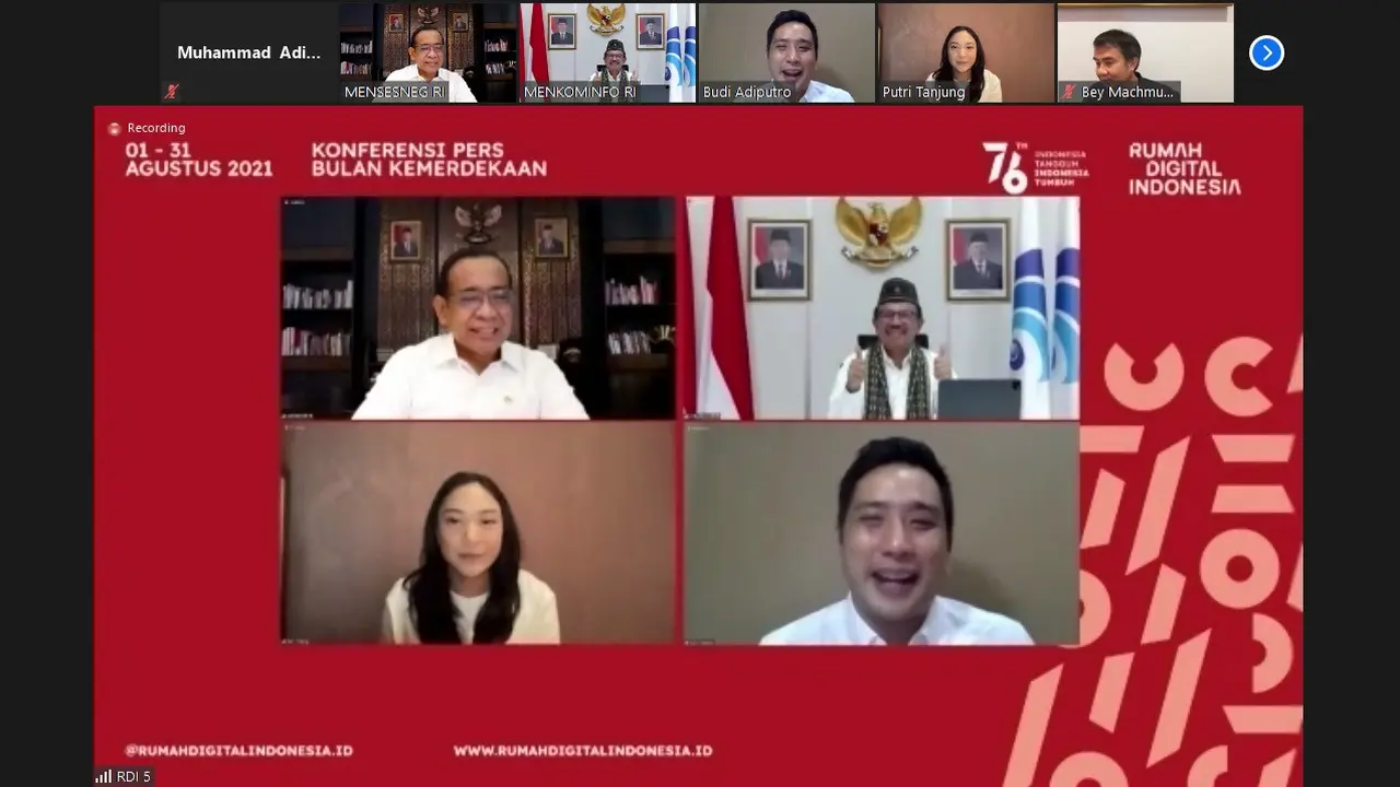 Konferensi Pers Perayaan Bulan Kemerdekaan di Rumah Digital Indonesia.
