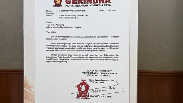 Ucapan Selamat dari Prabowo