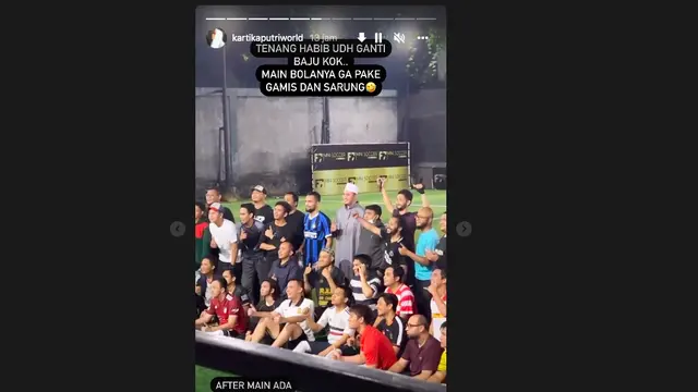 Kartika Putri Umumkan Sudah Negatif Covid-19, Langsung Temani Habib Usman bin Yahya Main Sepak Bola. (instagram.com/kartikaputriworld)