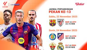 Jadwal LaLiga pekan ke-13 live streaming eksklusif di Vidio. (dok. vidio.com)