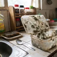 Cara Membersihkan Tempat Makan yang Berjamur (AI Generated)
